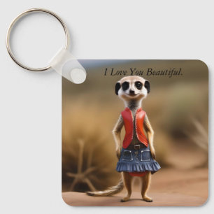 Porte-clés Chic et élégant : Meerkat Girl en jupe et veste