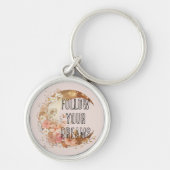 Porte-clés Chic Gold Frame Blush Rose Floral (Devant)