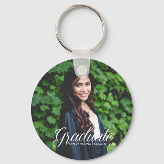 Porte-clés Chic Graduate Photo Custom 2025 Graduation (Recto)