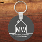 Porte-clés Chic Grey Immobilier Société Monogram Realtor (Verso)