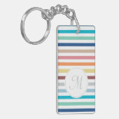 Porte-clés Chic Monogram Pastel Arc-en-ciel bandes horizontal (Devant gauche)