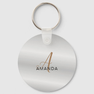 Porte-clés Chic monogram professional plain add your name