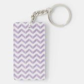 Porte-clés Chic Pastel violet gris Chevron Custom Monogramme (Dos)