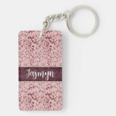 Porte-clés Chic rose rose rose brillant Marbre Personnalisé (Dos)