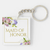 Porte-clés Chic Spring Floral Maid of Honor Wedding Favor (Dos)