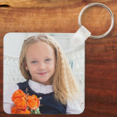 Porte-clés Chic Teal Photo Collage Personalized (Verso)