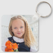 Porte-clés Chic Teal Photo Collage Personalized (Dos)