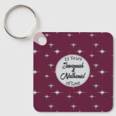 Porte-clés Chic Vingt-Cinquième Anniversaire Custom Couple Ph (Recto)