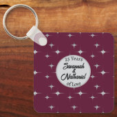 Porte-clés Chic Vingt-Cinquième Anniversaire Custom Couple Ph (Recto)
