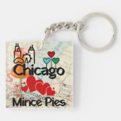 Porte-clés Chicago aime Mince Pies Cityscape (Dos)