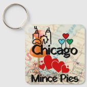 Porte-clés Chicago aime Mince Pies Cityscape (Recto)