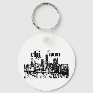 Porte-clés Chicago "chi-town" mis pour votre ville