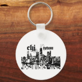 Porte-clés Chicago "chi-town" mis pour votre ville (Recto)
