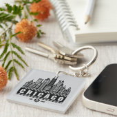 Porte-clés Chicago Illinois États-Unis (Devant Droit)