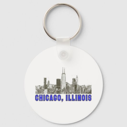 Porte-clés Chicago, Illinois Skyline (Recto)