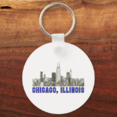 Porte-clés Chicago, Illinois Skyline (Recto)