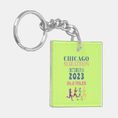 Porte-clés Chicago Marathon 2023 Green Custom Text (Devant gauche)