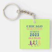 Porte-clés Chicago Marathon 2023 Green Custom Text (Devant)