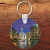 Porte-clés Chicago River à Sunset, étiqueté, (Recto)