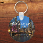Porte-clés Chicago River la nuit (Recto)