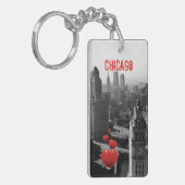 Porte-clés Chicago Skyline1930 de photographie ci-dessus de (Devant gauche)