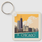 Porte-clés Chicago | Skyline moderne (Recto)