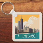 Porte-clés Chicago | Skyline moderne (Recto)