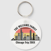 Porte-clés Chicago Sunset Customized Family Trip (Verso)