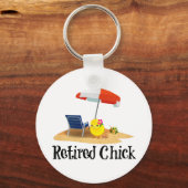 Porte-clés Chick à la retraite sur la plage (Recto)