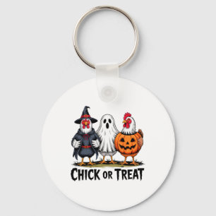 Porte-clés Chick Or Treat Sorcière Fantôme Citrouille Poulet
