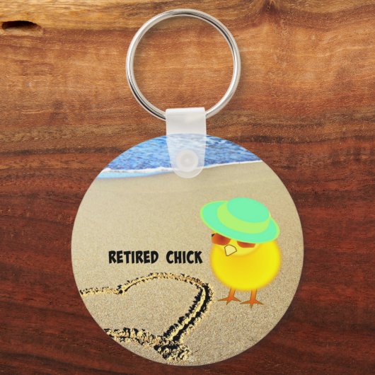 Porte-clés Chick retraité à la plage (Verso)