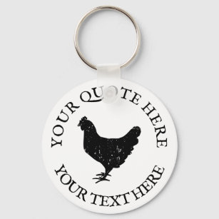 Porte-clés Chicken farm animal silhouette custom keychain