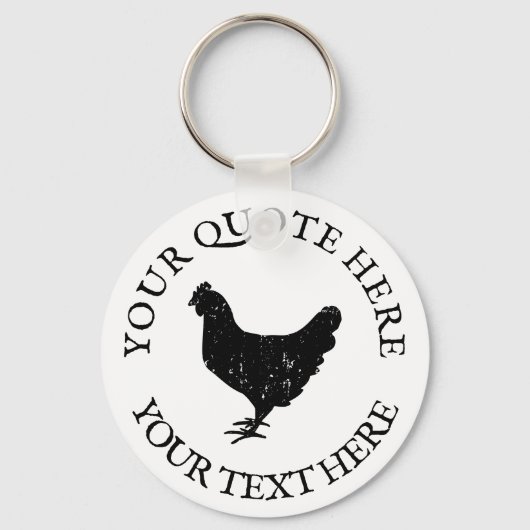 Porte-clés Chicken farm animal silhouette custom keychain (Recto)