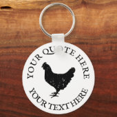 Porte-clés Chicken farm animal silhouette custom keychain (Recto)