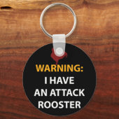 Porte-clés Chicken Gag Cadeau Drôle Attaque Rooster Chemise (Recto)