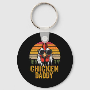 Porte-clés Chicken Papa Rooster Vintage Pour Papa Farmer Fath
