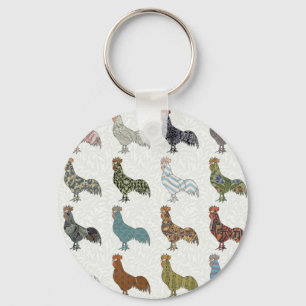 Porte-clés Chicken Rooster Coloré ferme Motif