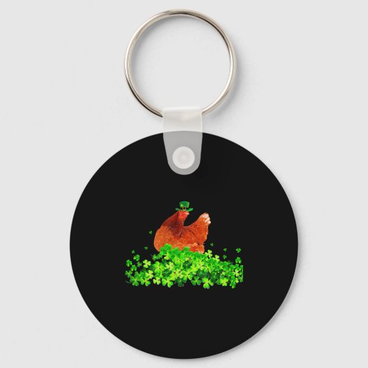 Porte-clés Chicken St Patricks Day Chicken Lover Irish Shamro (Recto)