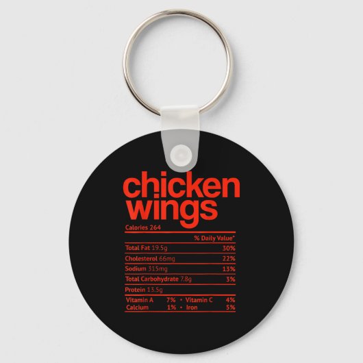 Porte-clés Chicken Wings Nutrition Fact Funny Thanksgiving Ch (Recto)