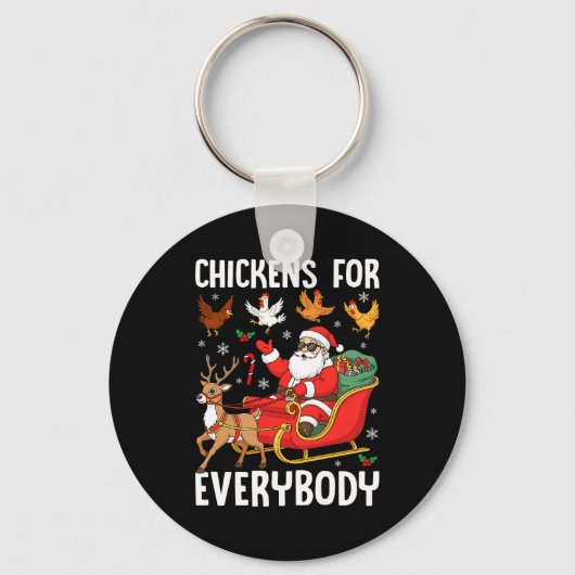 Porte-clés Chickens For Everybody Santa Chicken Farmer Comfor (Recto)