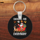 Porte-clés Chickens For Everybody Santa Chicken Farmer Comfor (Recto)