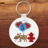 Porte-clés Chien 5e anniversaire tshirts et cadeaux (Recto)