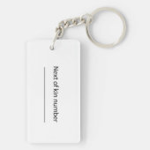 Porte-clés Chien à la maison seul clé (Dos)