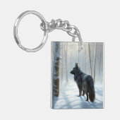 Porte-clés Chien à neiger belge Noël (Devant gauche)