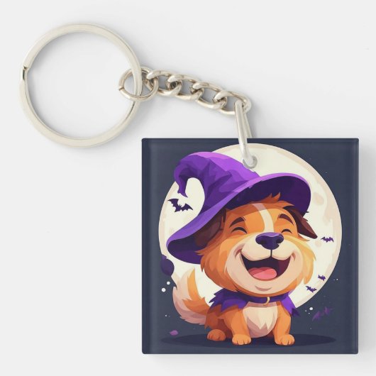 Porte-clés Chien adorable de style Halloween (Devant)