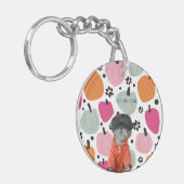 Porte-clés Chien Ajoutez votre propre Citrouille  Acrylique P (Devant gauche)