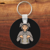 Porte-clés Chien Animal ASL Geste Mains Sourde Perte d'auditi (Verso)