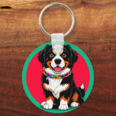 Porte-clés Chien animé mignon avec collier (Verso)