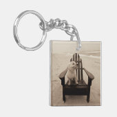 Porte-clés Chien appréciant la plage (Devant gauche)