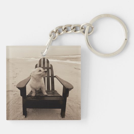 Porte-clés Chien appréciant la plage (Dos)